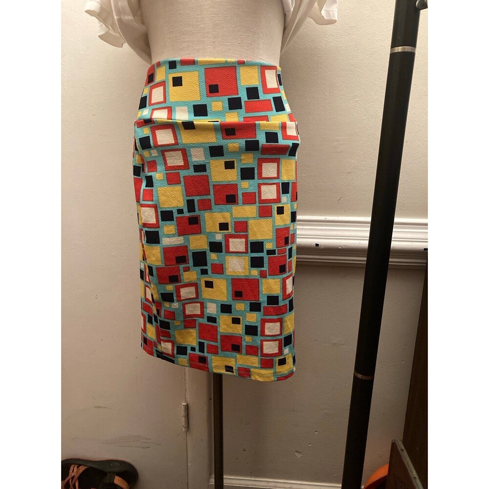 Retired Lularoe Cassie Geometric Pencil Skirt Women’s Medium Large Yellow New